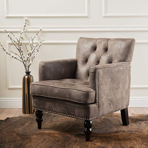 Christopher Knight Home Malone Microfiber Club Chair, Greyish Brown