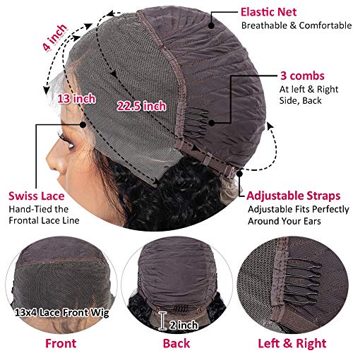 Lace Front Human Hair Wigs for Women Pre Plucked Hairline 150% Denisty Brazilian Body Wave Lace Front Wigs with Baby Hair Natural Color (24Inch)
