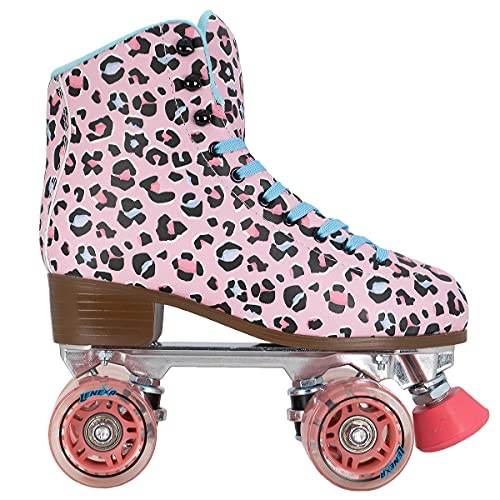Lenexa Savanna Roller Skates for Ladies - Indoor/Outdoor Quad Skates for Women and Girls (Pink, Ladies 6)