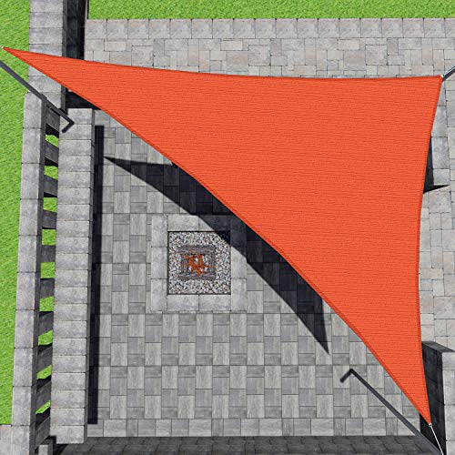 Patio Paradise 23' x 23' x 23' Orange Sun Shade Sail Equilateral Triangle Canopy, 180 GSM Permeable Canopy Pergolas Top Cover, Permeable UV Block Fabric Durable Outdoor, Customized Available