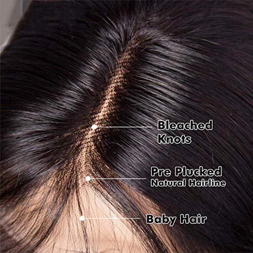 Lemoda Brazilian Straight Hair 360 Lace Frontal Wig 150% Density Virgin Human Hair With Baby Hair Nature Color for Black Women 22 Inch