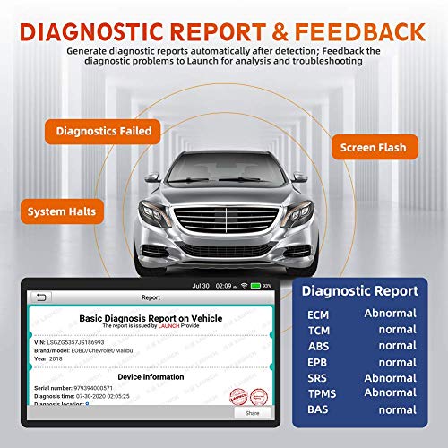 LAUNCH Scan Tool CRP Touch PRO Elite 2021 Newest All System Diagnostic Scanner Tool, 7 Reset Services Oil SAS EBP BMS DPF ABS Bleeding Throttle Adaptation Auto VIN 7.0 Android, One-Click Free Update