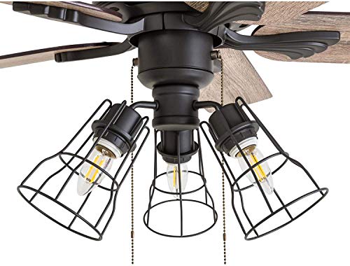 Prominence Home 50684-01 Aspen Pines Farmhouse Ceiling Fan (3 Speed Remote), 52", Barnwood/Tumbleweed, Aged Bronze