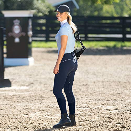 HORZE Nordic Performance Sporty Silicone Grip Full Seat Equestrian Horseback Riding Pants Breeches - Peacoat Dark Blue - US 26