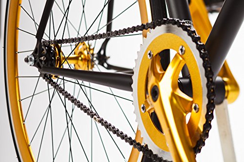 Big Shot Bikes Single Speed or Fixed Gear Custom Fixed Gear Bikes Matte Black & Gold Accents