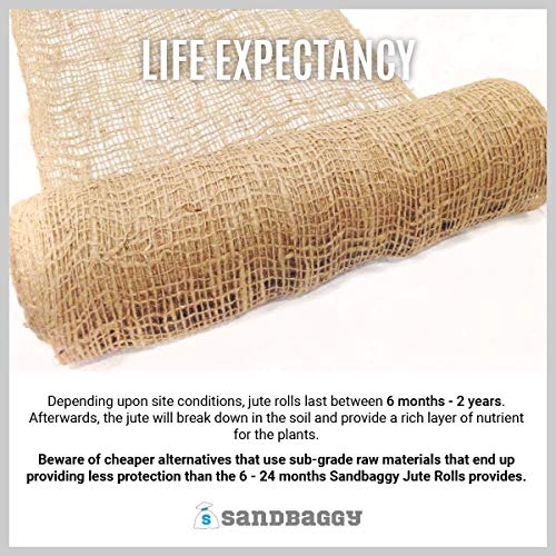 Sandbaggy Jute Netting Roll Erosion Control Matting Blanket Mesh Blanket Installation For Erosion Control 225ft Length By 4ft Width