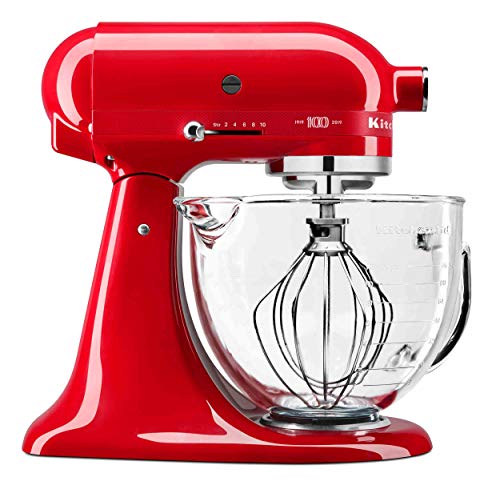 KitchenAid KSM180QHGSD Queen of Hearts Stand Mixer, 5 Qt, Passion Red