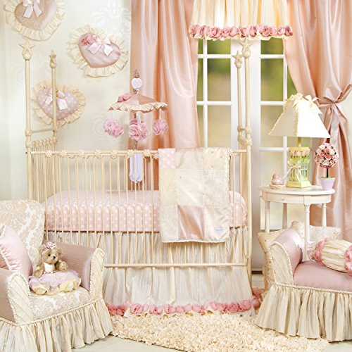 Crib Bedding Set by Glenna Jean Baby Girl Nursery + Hand Crafted w/ Premium Quality Fabrics Pink & Ivory Accents