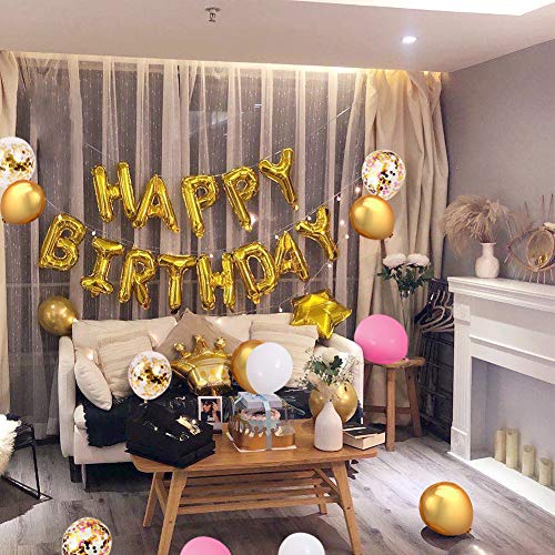 61 Pcs Pink White Gold Latex Balloons Set,12 Inch Pink Confetti Ballons and Gold Crown Foil Balloon Party Supplies for Girl Baby Shower Bridal Shower Birthday Wedding Party Decoration…
