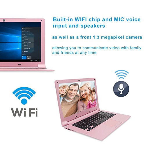 Smartbook A116 High-Performance 11.6 inch Ultra-Thin Portable Office Entertainment Notebook only 0.8KG (Intel Quad-core Processor, pre-Installed Windows 10 Professional, Office 2010 (2G+32GB, Pink)