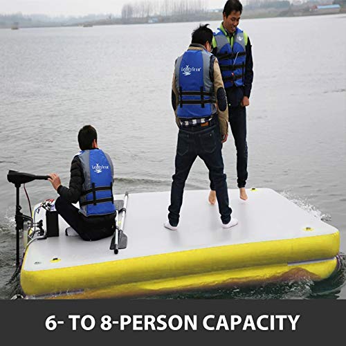 Happybuy Inflatable Floating Dock 10’x 8’x 6 inches, Thick Inflatable Dock Platform 4-6 People, Floating Platform for Pool Beach Ocean