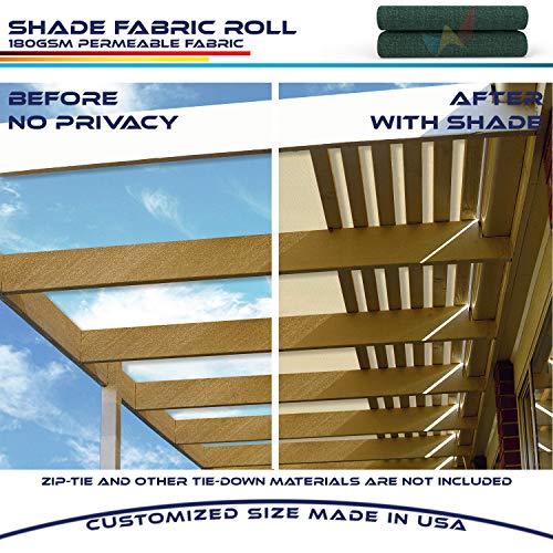 Windscreen4less Dark Green Sunblock Shade Cloth,95% UV Block Shade Fabric Roll 6ft x 120ft