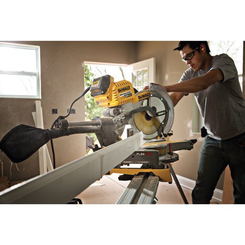 DEWALT DHS790AT2 FLEXVOLT 120V MAX Corded / Cordless 12" Double Bevel Compound Sliding Miter Saw (includes 2 Batteries & Fast Charger)