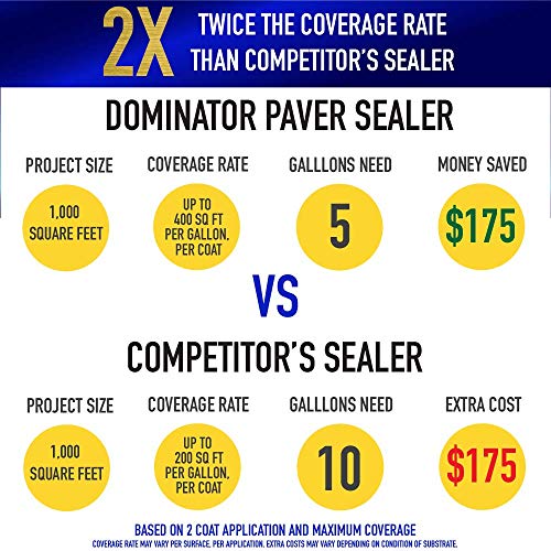 5 Gallon DOMINATOR LG+ Wet Look, Low Gloss Paver Sealer - Covers up to 2,000 Square feet