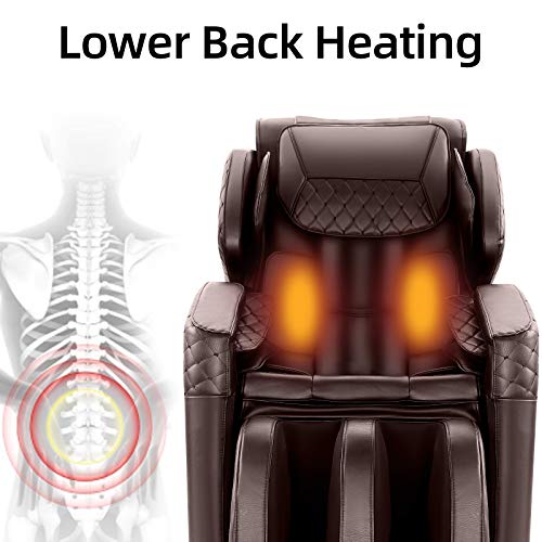 KTN 2020 New Massage Chairs, Zero Gravity Massage Chair, Full Body Massage Chair with Lower-Back Heating, Seat Vibration and Foot Roller (Brown)