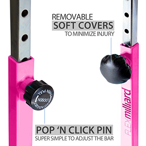 Milliard Professional Gymnastics Kip Bar Height Adjustable, Hot Pink