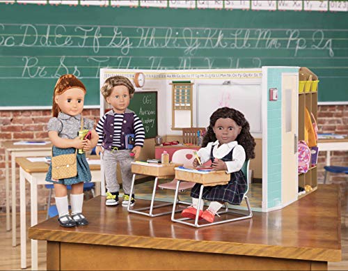 Our Generation Awesome Academy School Set - 76Piece Set, Compatible with 18" Dolls, Brown/A BD37330