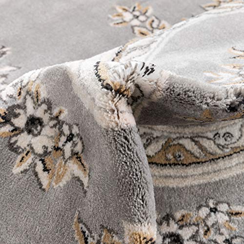 Well Woven Timeless Le Petit Palais Traditional Medallion Grey Area Rug 10'11" x 15, 10'11" x 15',