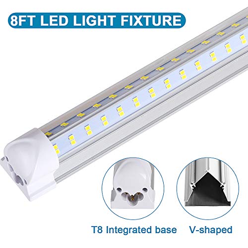 LED Shop Light Tube Fixture, T8 led Tube, 1FT 9W 1080lm 5700K, Integrated Led Tubes, Double Side V Shape, Tube Light, No Ballast, Super Bright White, Bulbs for Garage, Warehouse, Plug and Play, 2PCS