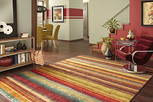 Mohawk Home New Wave Boho Striped Printed Area Rug, 7'6x10', Rainbow