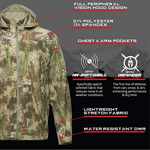 Kryptek Dalibor 3 Camo Hunting Jacket (Dalibor Collection), Mandrake, XL