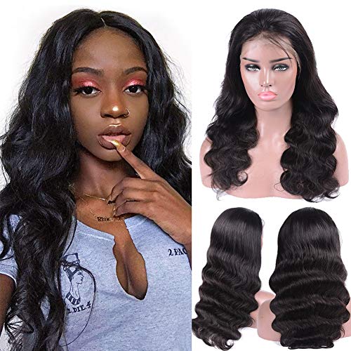 Lace Front Human Hair Wigs for Women Pre Plucked Hairline 150% Denisty Brazilian Body Wave Lace Front Wigs with Baby Hair Natural Color (24Inch)