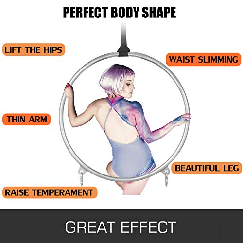 Popsport Lyra Hoop Circus Aerial Equipment Yoga Hoop Single Point Aerial Ring Set (80cm Single)
