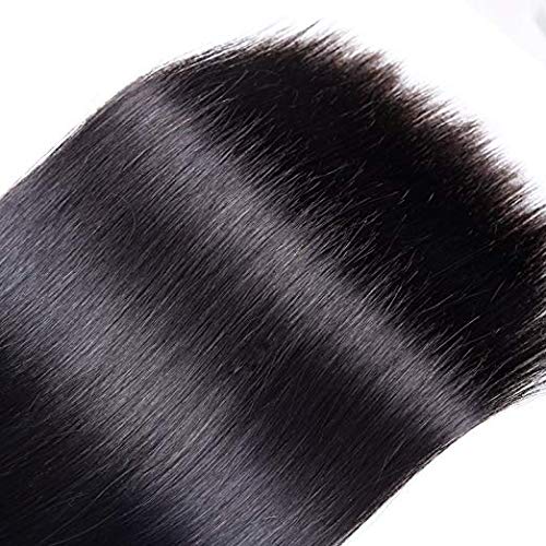 10a Grade Panse Hair Peruvian Straight Human Hair 4 Bundles with Three Part 4x4 Swiss Lace Closure 100% Unprocessed Virgin Hair Extensions 1b Black Color for Women (22 22 24 26+18)