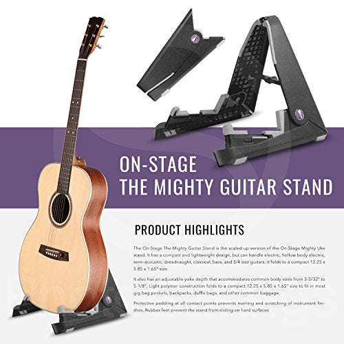 Luna Bamboo Concert Ukulele, UKE BAMBOO C with Elastic Flat Capo and Guitar Stand Complete Accessory Pack
