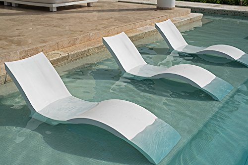 Ledge Lounger in-Pool Chaise Deep Lounge for 10-15 in. of Water (Set of 2, White)