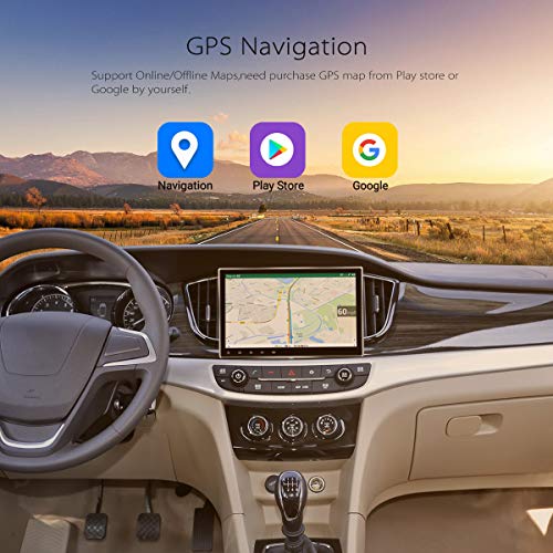 AMASE AUDIO Car Stereo, 10.1" Touchscreen, Universal 2 Din, DVD Player Build-in, Support Android Auto/HD1080P/GPS/Fast Boot/Backup Camera/OBDII