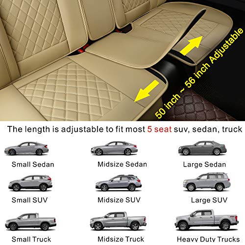 LUCKYMAN CLUB Beige Car Seat Covers Fit for Chevy Impala Malibu Nissan Altima Murano Hyundai Sonata Vw Jetta Passat (Beige)