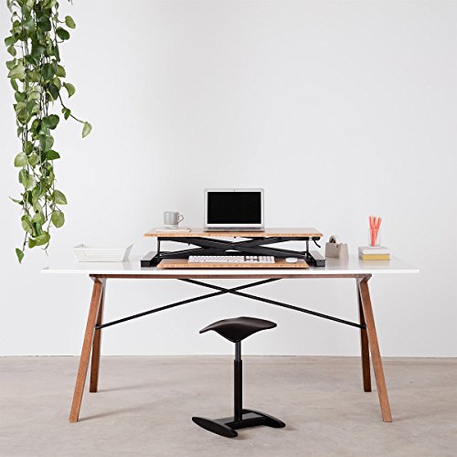 Cooper Standing Desk Converter - 35" Bamboo Height-Adjustable Workspace (Bamboo)