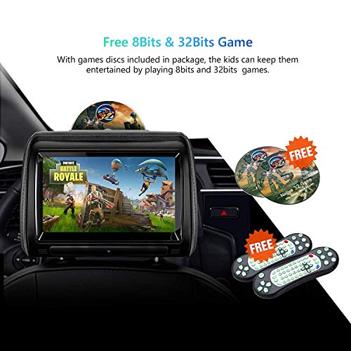 XTRONS 2 x 9in Pair Car Headrest DVD Player HD Digital Adjustable Touch Screen 1080P Video Auto Games HDMI New Version IR Headphones