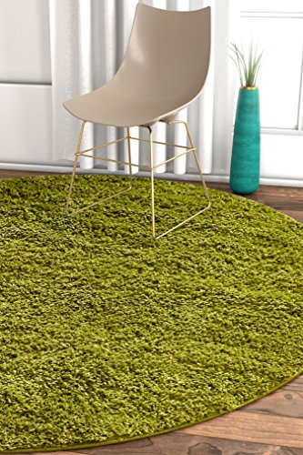 Solid Shag Grey Modern Geometric Plain Plush 8 Round (7'10" Round) Area Rug Easy to Clean Stain/Fade Resistant Thick Soft