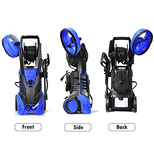 Goplus 3000PSI Electric High Pressure Washer, 2 GPM 2000W Portable Power Washer Deck Patio Cleaner with Nozzles (Blue)