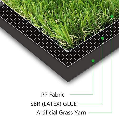 Fas Home Artificial Grass Turf 9FTX81FT(729Square FT),0.8" Pile Height Realistic Synthetic Grass, Drainage Holes Indoor Outdoor Faux Grass Astro Rug Carpet for Pet Dog Garden Backyard Balcony