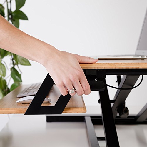 Cooper Standing Desk Converter - 35" Bamboo Height-Adjustable Workspace (Bamboo)