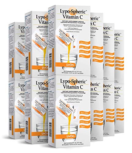Lypo–Spheric Vitamin C 12 360 Packets 1,000mg Essential Phospholipids Liposome Encapsulated For Improved Absorption 100% Non–GMO