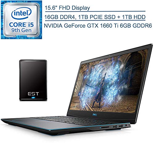 2020 Dell 15.6inch Gaming Laptop Quad-Core i5 9300H16GB DDR4 RAM, 1TB PCIE SSD+1TB HDD GeForce GTX 1660 Windows 10