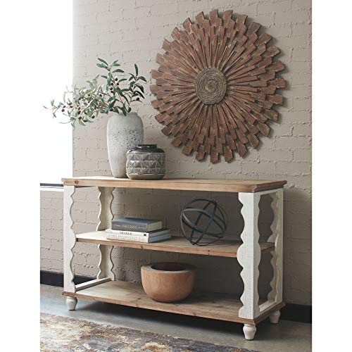 Signature Design by Ashley - Camp Ridge Console Sofa Table - Rustic Farmhouse Style - Light Brown
