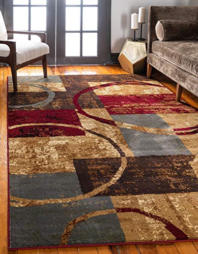 Unique Loom Barista Collection Abstract Modern Rustic Warm Beige Area Rug (9' 0 x 12' 0)