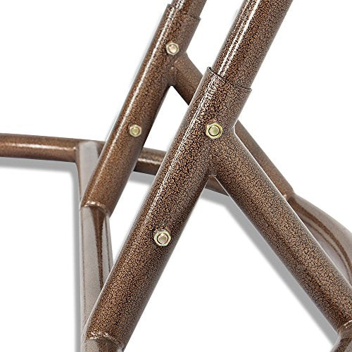 Island Gale Luxury 2 Person Outdoor, Patio, Hanging Wicker Swing Chair ((2 Person) X-Large-Plus, Latte Rattan/Latte Cushion)