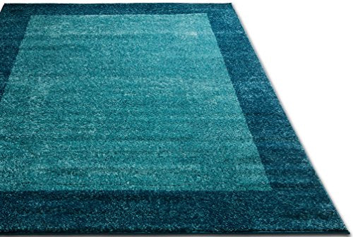 HomeWay D_cor Blue 7'10'' x 10'6" Mid-Century Modern Shaded Pattern Soft Rug Modern Velvety Bright Soft Area Rug