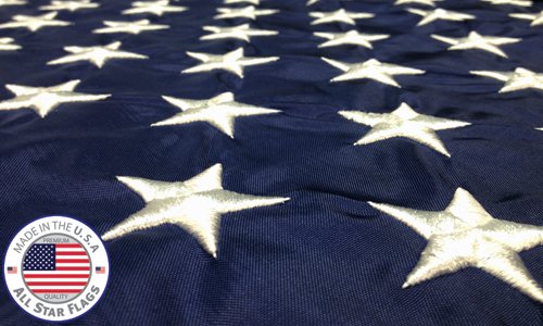 All Star Flags American Flag 12x18' 100% Made in The USA Durable Long Lasting Nylon Material Tough Enough for Commercial Use