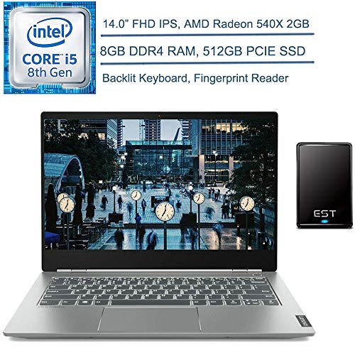 2020 Lenovo ThinkBook 14 Inch Laptop Intel Quad-Core i5-8265U 8GB DDR4 RAM 512GB PCIe SSD AMD Radeon 540X Windows 10 Pro