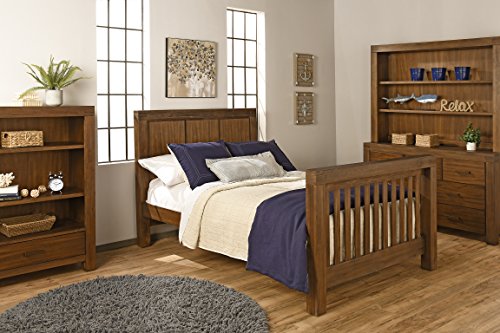 Full Size Conversion Kit Bed Rails for Oxford Baby Cribs (Rustic Farmhouse Brown)