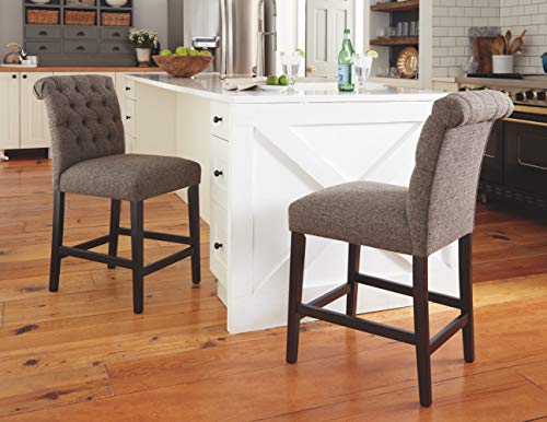 Signature Design By Ashley - Tripton Upholstered Barstool - Set of 2 - Casual Style - Graphite