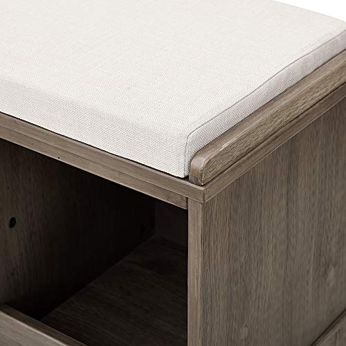 Classic Brands Sam & Jack Kids Solid Wood Bench and 4 Cube Cubby, Weathered Grey