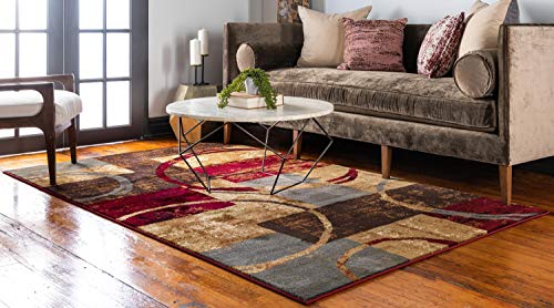 Unique Loom Barista Collection Abstract Modern Rustic Warm Beige Area Rug (9' 0 x 12' 0)